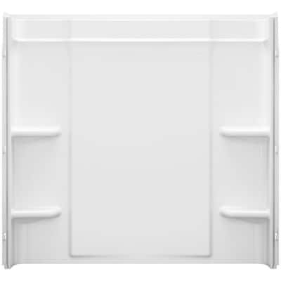 Ensemble Alcove 60 in. x 30 in. x 55 in. Fixed 3-Piece Direct-to-Stud Tub Surround in White