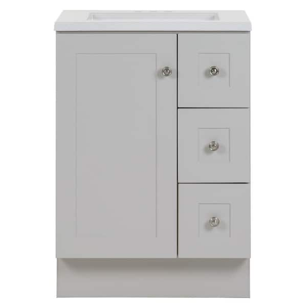 Glacier Bay Bannister 24.5 in. W x 18.75 in. D Bath Vanity in Pearl ...