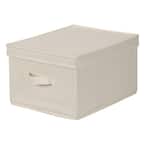8 in. H x 12 in. W x 15 in. D White Canvas Cube Storage Bin