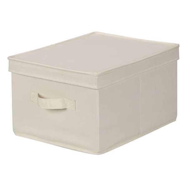 White Canvas Cube Storage Bin, White Cloth Storage Bins