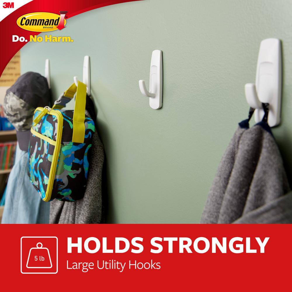 Large White Plastic Adhesive Utility Hook