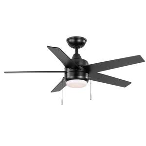 Mena 44 in. LED Indoor/Outdoor Matte Black Ceiling Fan with Light Kit and Reversible Blades Included