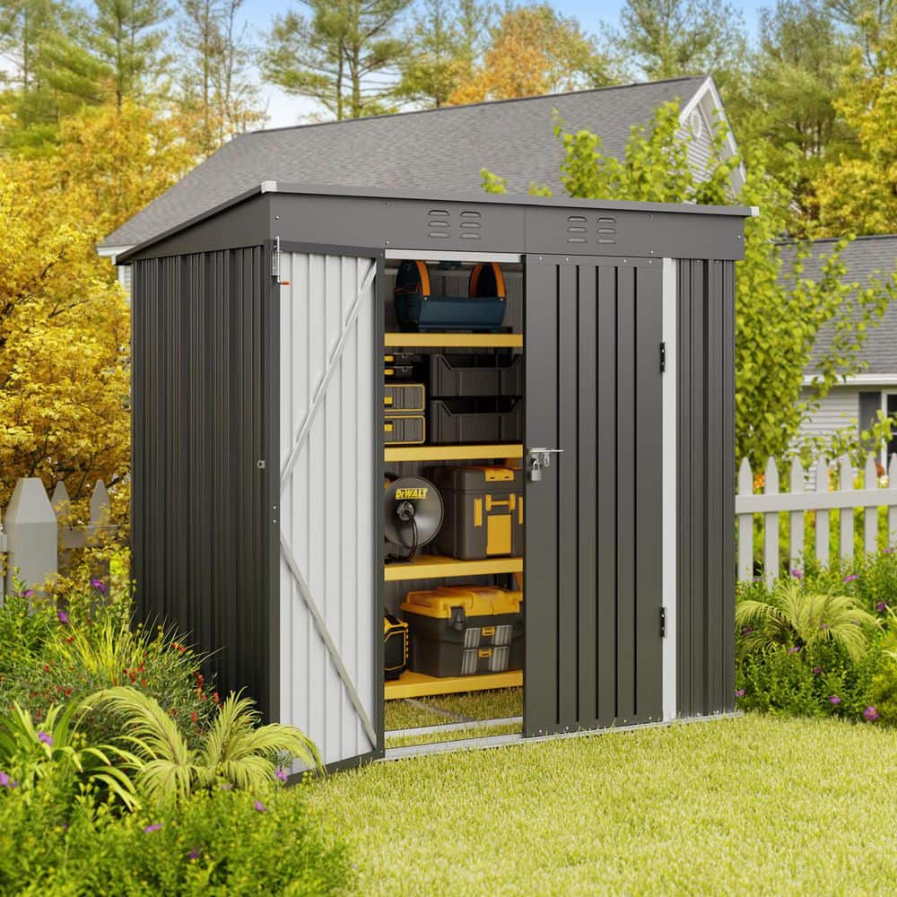 Lofka 6 ft. W x 4 ft. D (25.3 sq. ft.) Outdoor Metal Storage Shed