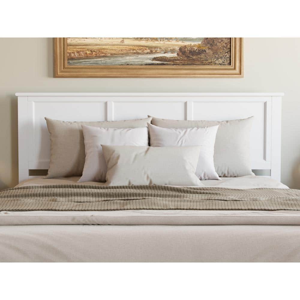 White King Solid Wood Platform Bed with Storage Drawers