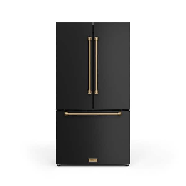 Gordon Ramsay Series 36 in. 20.3 cu. ft. Counter Depth French Door Refrigerator in Matte Black/Bronze with Ice Maker