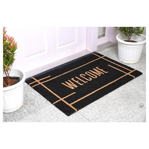 Modern Black Welcome Doormat 30" x 48"