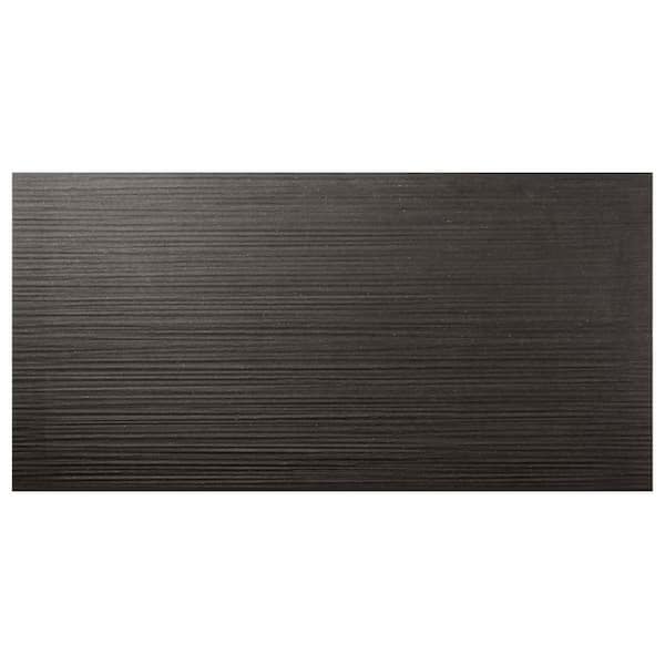 Vitaria Pleated Mocha Gray 4 in. x 0.35 in. Textured Matte Porcelain Wall Tile Sample