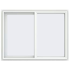 47.5 in. x 35.5 in. V-4500 Series White Vinyl Left-Handed Sliding Window with Fiberglass Mesh Screen