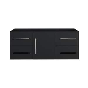 Napa 60 in. W x 18 in. D x 21 in. H Single Sink Bath Vanity Cabinet without Top in Matte Black, Wall Mounted