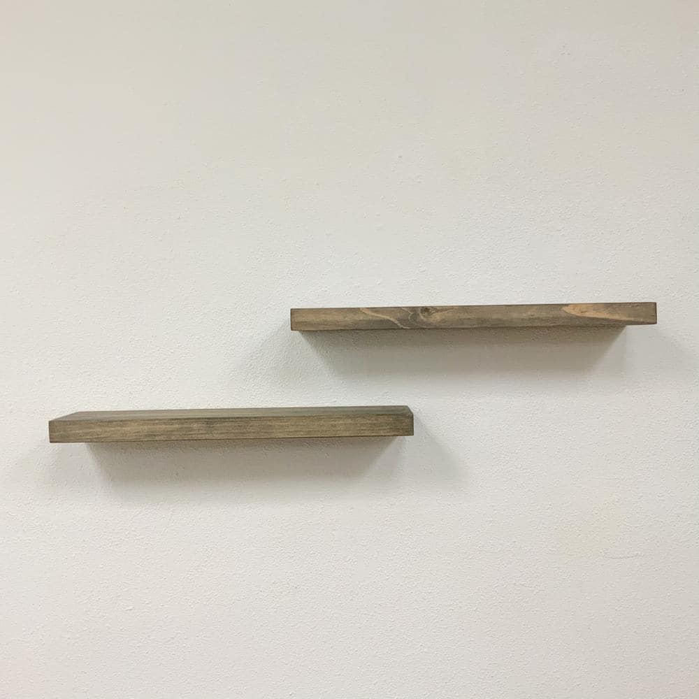 Del Hutson True Float 5.5 in. x 24 in. x 2 in. Gray Pine Floating Decorativ