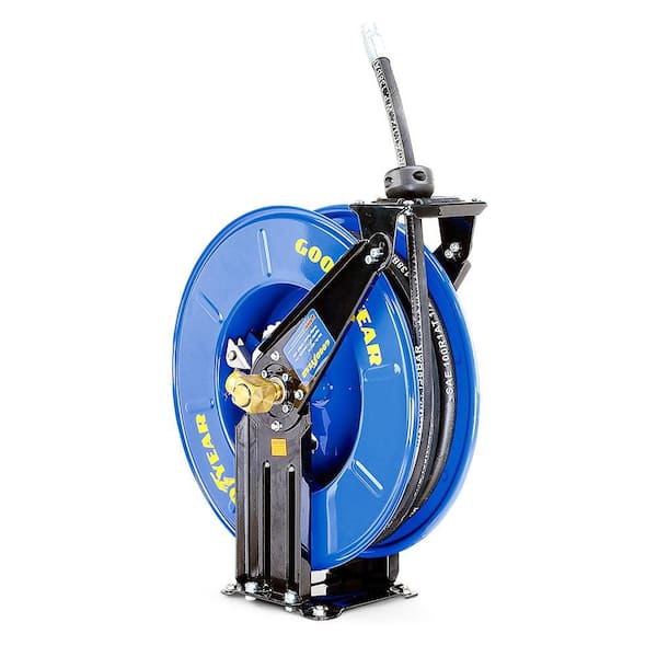 Elite 1/2 in. x 50 ft. Steel Dual Arm Pedestal Oil Hose Reel SAE 100R1AT