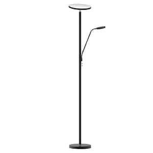 Adesso Lexington 71 in. Dark Walnut Combo Floor Lamp 4052-15 - The