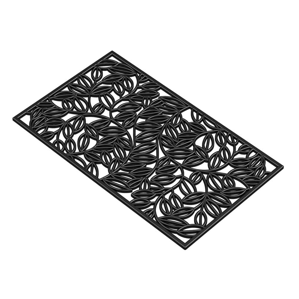 Calloway Mills Lilac Vine Rubber Doormat, 22"" x 48"", Black -  103752248