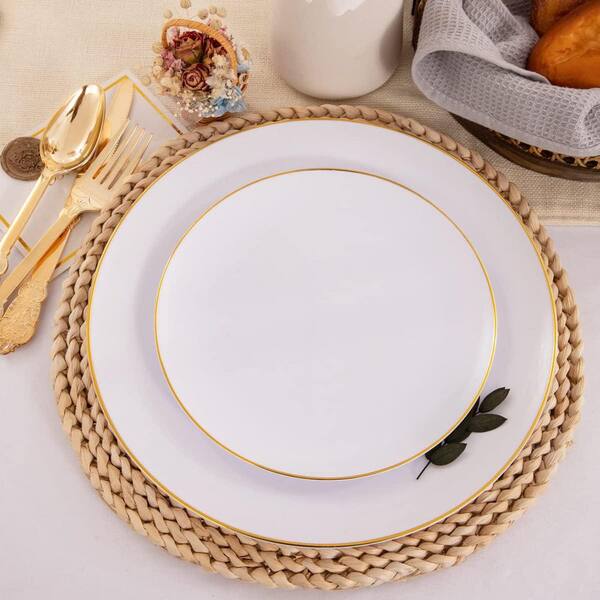 thumbnail image 2 of 12-Pack Gold/Silver 9 Inch Round Disposable Paper Plates – Perfect For Parties & Catering 2 of 5