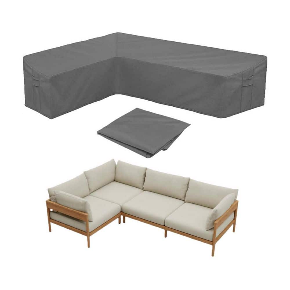 OVCRNIBI Waterproof Patio Furniture Cover-Windproof Left L-Shaped