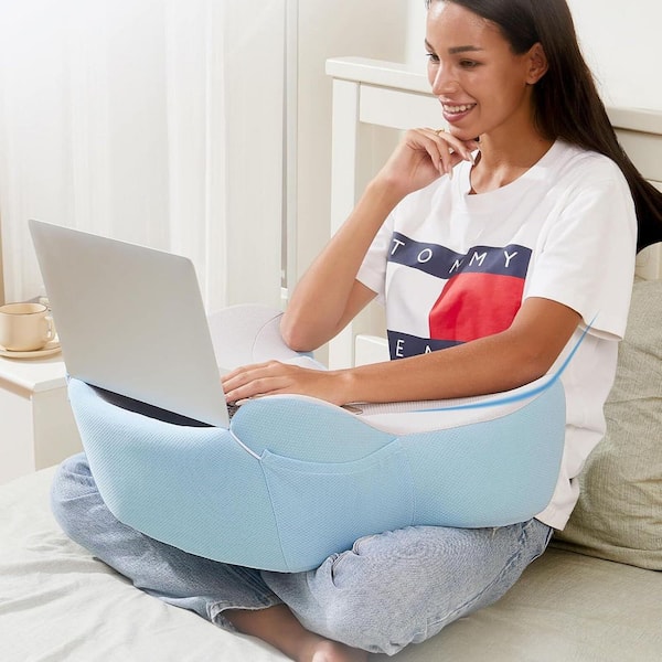 Reading Pillow Lap Desk with Cushion Soft Laptop Pillow for Bed Couch Car Portable Gaming Work Pillow