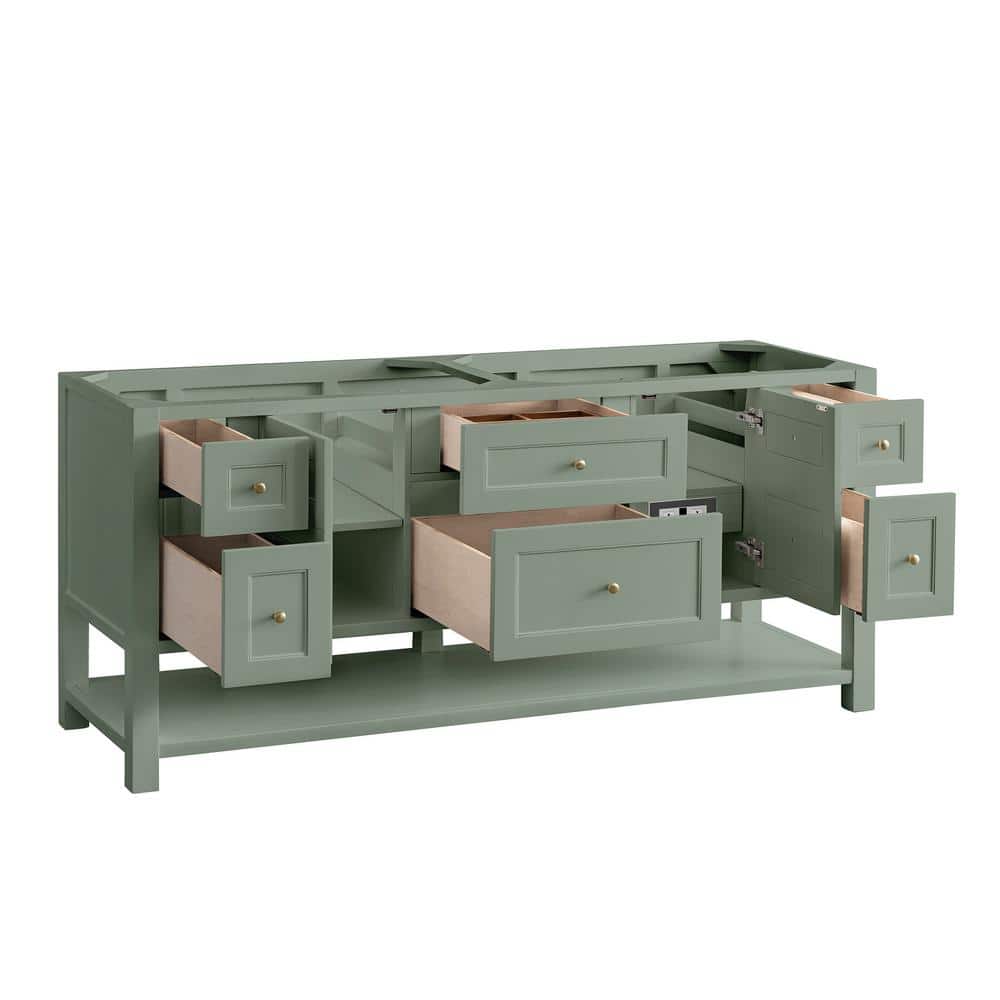 Smokey Celadon 72" Double Vanity with Solid Wood and Veneer