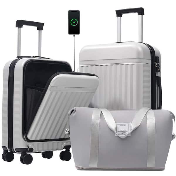【新品未使用】24KARATS × JSB LAND ELLY 受注品 L LIVACA 3-Piece Grey Hardside Front Opening Expandable Luggage Set