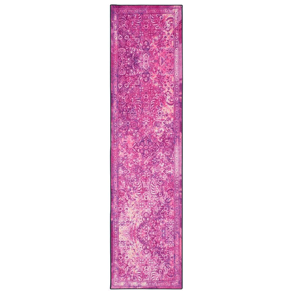 Mohawk Home Garden City Plum 2 ft. x 5 ft. Distressed Runner Rug 143785