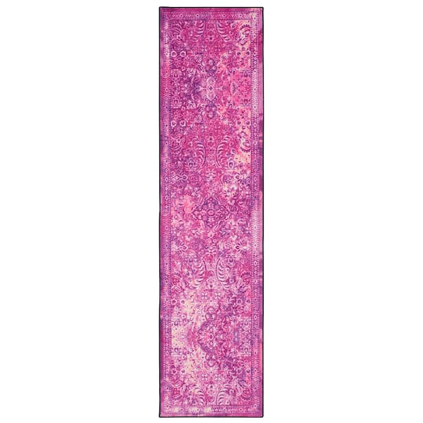 Mohawk Home Garden City Plum 2 ft. x 5 ft. Distressed Runner Rug