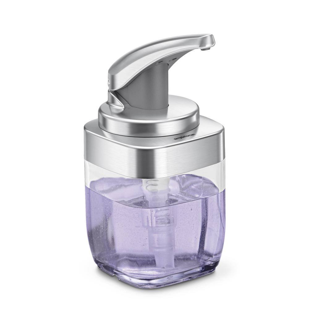 15 fl. oz. Square Push Pump Soap Dispenser, Brushed Nickel