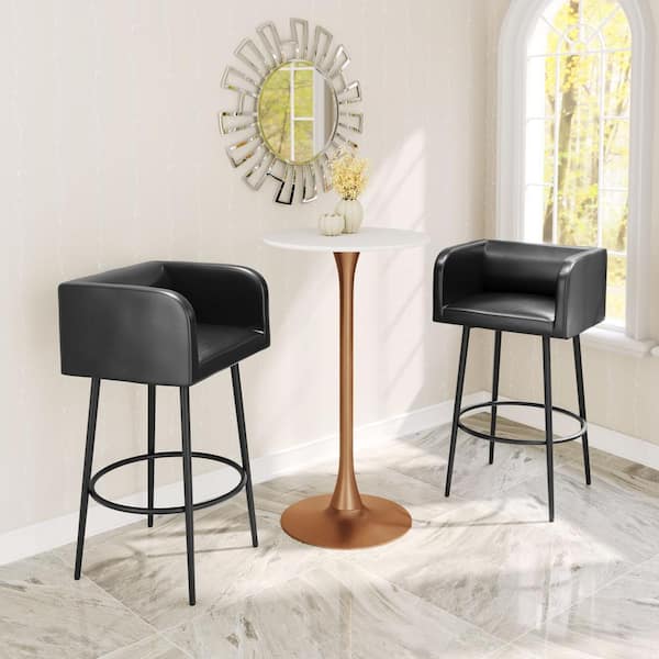 Zuo Modern Horbat Collection Black 100% Polyurethane Barstool (Set of 2)