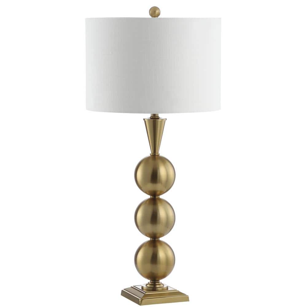 Mackenzie 33" Gold Metal Table Lamp with White Shade