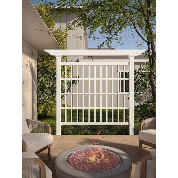 80"L x 90"H Camden Vinyl Privacy Screen, White, VA68243