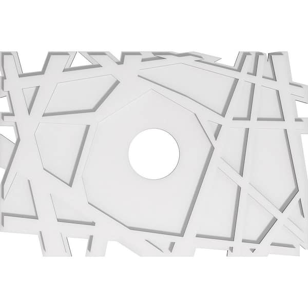 Ekena Millwork 30 in. W x 20 in. H x 5 in. ID x 1 in. P Novo Architectural Grade PVC Contemporary Ceiling Medallion