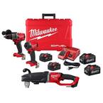 M18 FUEL 18-Volt Lithium-Ion Brushless Cordless Hammer Drill/Right Angle Drill/Impact Driver Combo Kit (3-Tool)