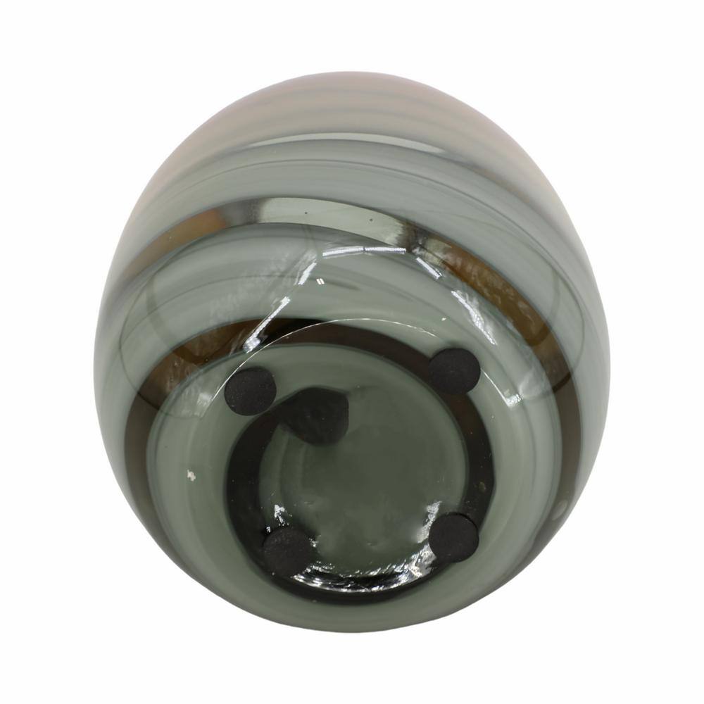 10" Tall Black and Gold Glass Decorative Vase