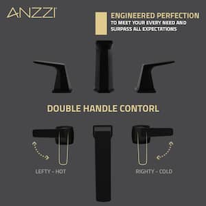 8 in. Widespread 2-Handle 3-Hole Bathroom Faucet with Pop-Up Drain in Matte Black