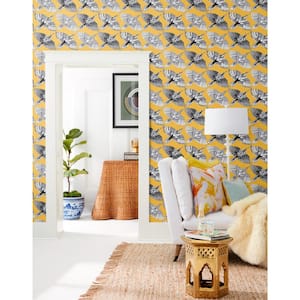 45 sq ft Feather Flight Yellow Peel and Stick Non-woven Wallpaper