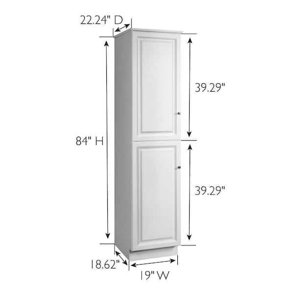 Design House Wyndham 18-in x 84-in x 21-in White Freestanding Linen Cabinet
