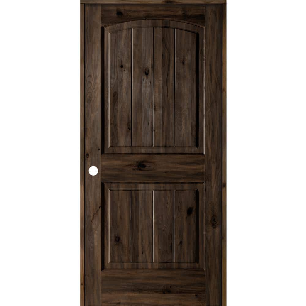 Krosswood Doors 30 in. x 80 in. Knotty Alder 2 Panel Right-Hand