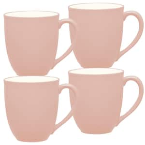 Colorwave Pink 12 fl. oz. (Pink) Stoneware Mugs, (Set of 4)