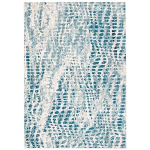 Aria Cream/Teal 4 ft. x 6 ft. Abstract Area Rug