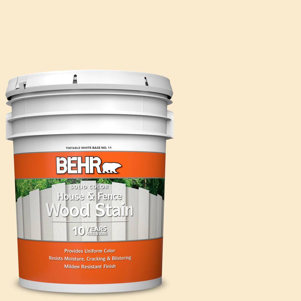 5 gal. #350E-2 Honey Moth Solid Color House and Fence Exterior Wood Stain