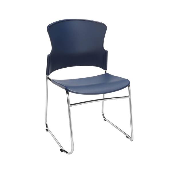 OFM Navy Multi-Use Plastic Stack Chair (Pack of 4)