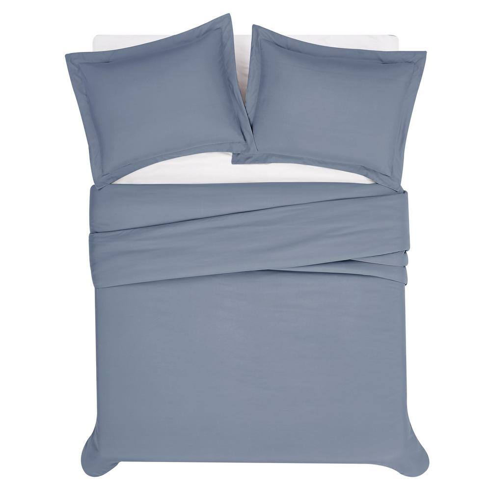 King Size Blue Microfiber Wrinkle Proof Bedspread Cover
