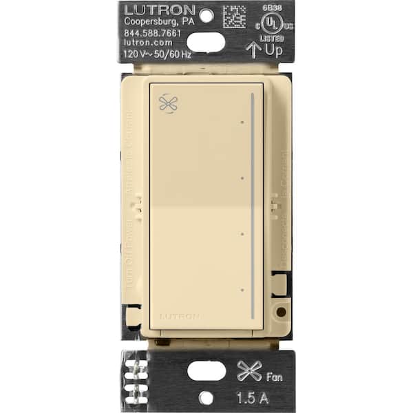 Lutron Sunnata Touch Fan Control, 4-Speed, 1.5 Amp/Single-Pole, Ivory (ST-FSQ-N-IV)