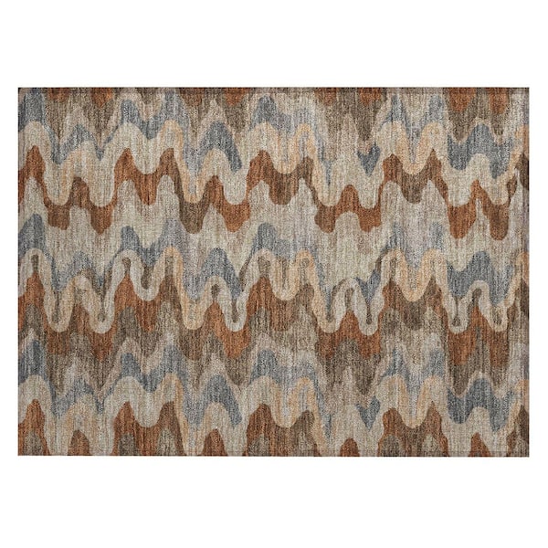 Chantille Machine Washable Indoor/Outdoor Abstract ACN2481 Brown 2 ft. x 3 ft. Accent Rug