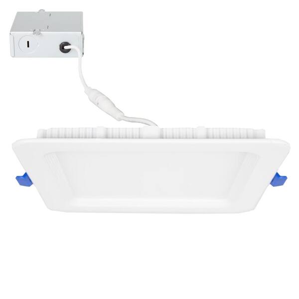 Maxxima 6 in. Square 4000K Neutral White New Construction IC Rated Canless Recessed Integrated LED Kit