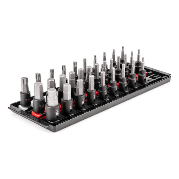 3/8 in. Drive Hex/Torx Impact Bit Socket Set with Rails, 32-Piece (5/32-9/16 in., 4-14 mm, T20-T60)