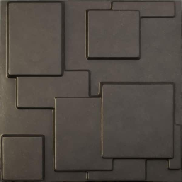 Ekena Millwork 19-5/8"W x 19-5/8"H Gomez EnduraWall Decorative 3D Wall Panel, Weathered Steel (12-Pack for 32.04 Sq.Ft.)