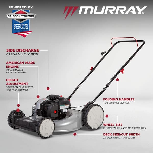 21 in. 140 cc Briggs and Stratton Walk Behind Gas Push Lawn Mower with Height Adjustment and Prime 'N Pull Start