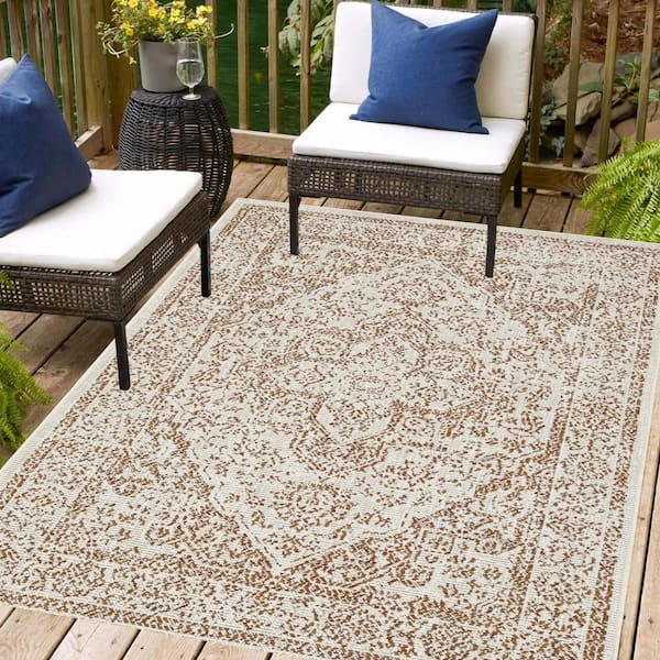 Zaria Brick 10 ft. x 13 ft. Indoor/Outdoor Area Rug