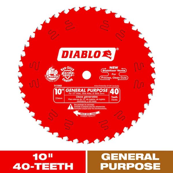 10 in. x 40-Tooth General Purpose Circular Saw Blade Value Pack (2-Pack)