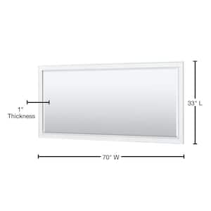 Deborah 70 in. W x 33 in. H Framed Rectangular Bathroom Vanity Mirror in White