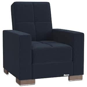 Basics Collection Convertible Dark Blue Armchair with Storage